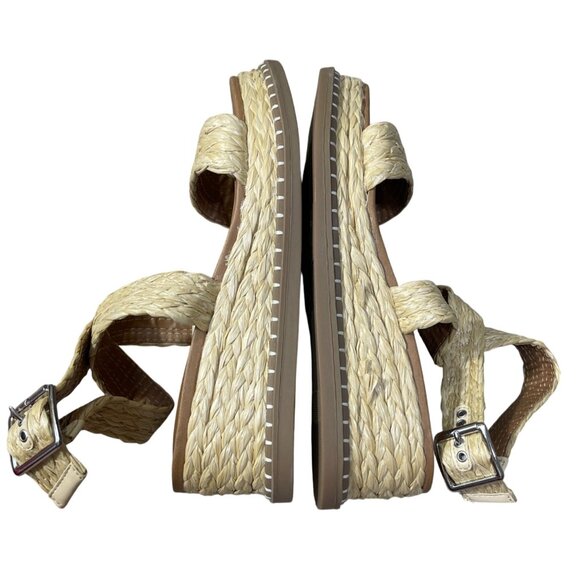 Universal Thread Platform Straw Sandal Size 8 Cross Strap New Raffia - Picture 5 of 8